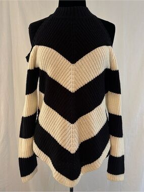 Lily Morgan Cozycore Apres Ski Chevron Stripe Chunky Knit Sweater Medium